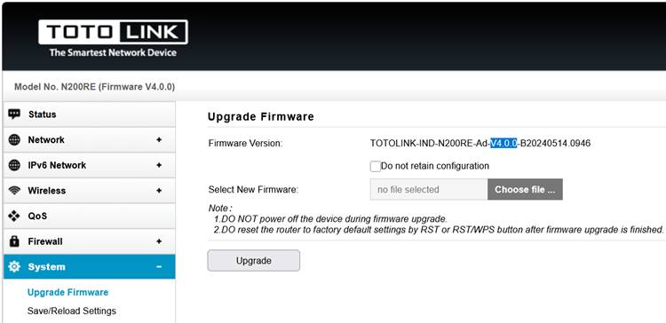 Download Firmware TOTOLINK N200RE V4 Update 2025