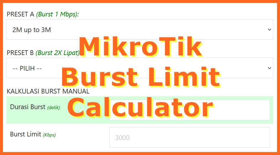 MikroTik Burst Limit Calculator Generator Simple Queue Tool
